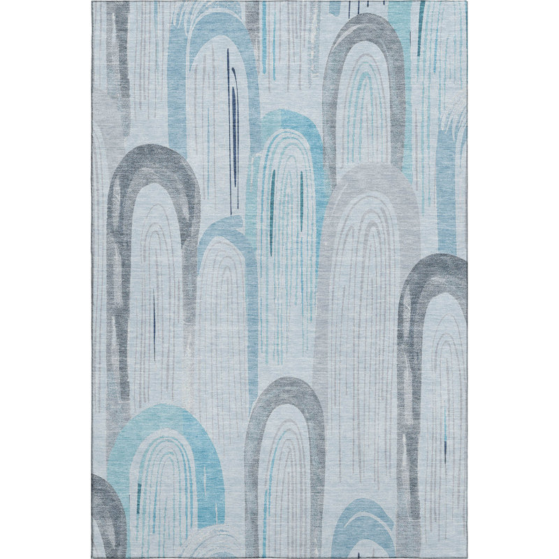 Premium Machine Washable Harjo AMF1588 Geometric Rug, Rectangle 2'6" x 3'10"