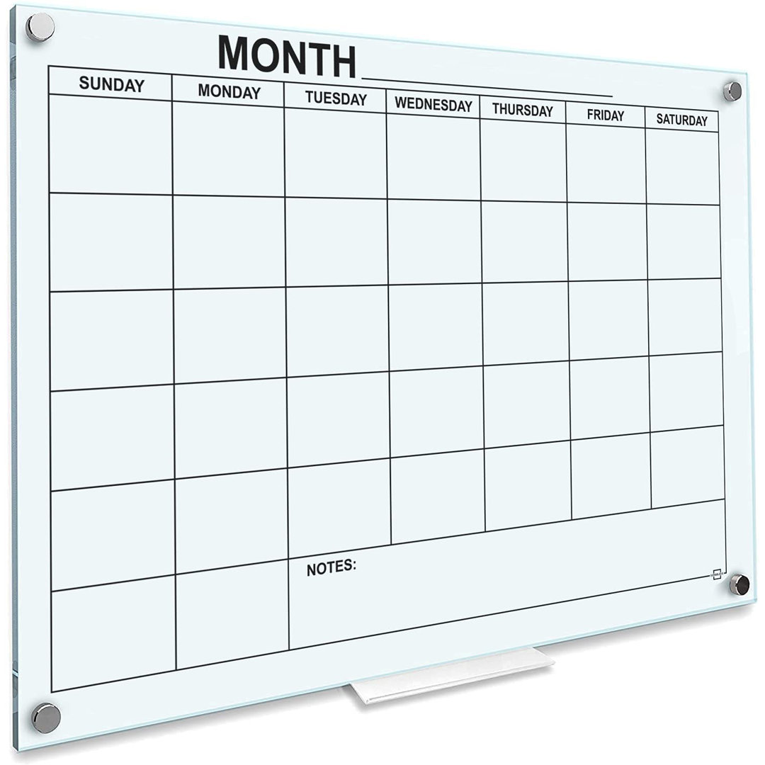 Wall Mounted Monthly Glass Calendar 34" x46" Scribbledo