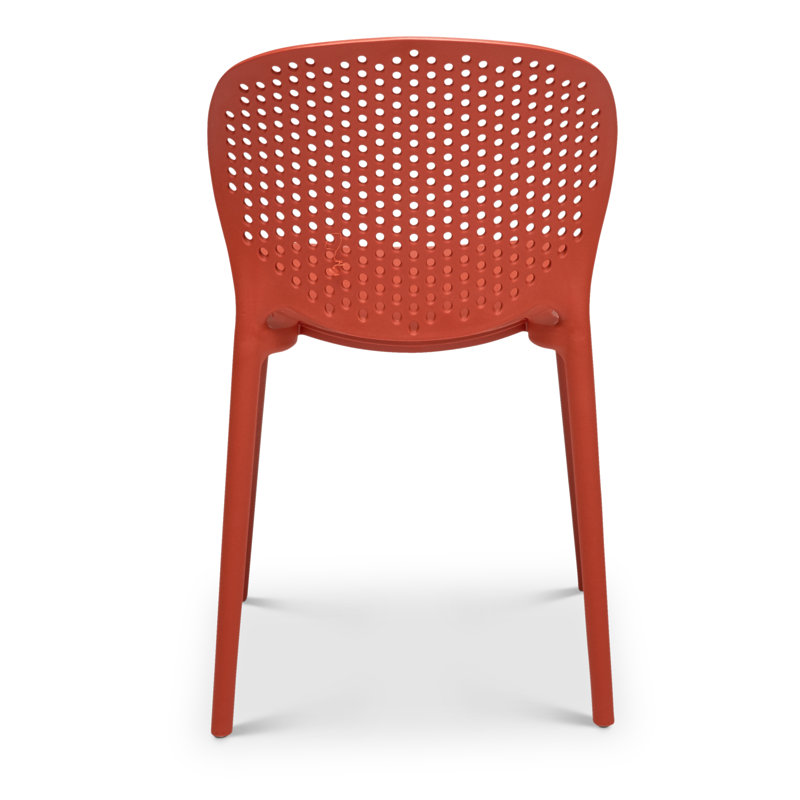 Bailey Stacking Patio Dining Chair, Dark Orange