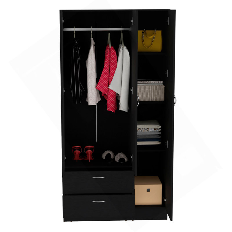Armoire à miroir 3 portes Riverside, Noir