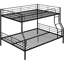 Full Xl Over Queen Metal Bunk Bed, Black - Iron Composition, Space Saving Aspect, Protocols Followed Modern Queen, Made With