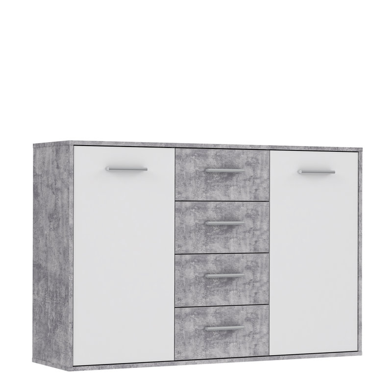 Ilbert 122.6cm Sideboard, White/Light Grey