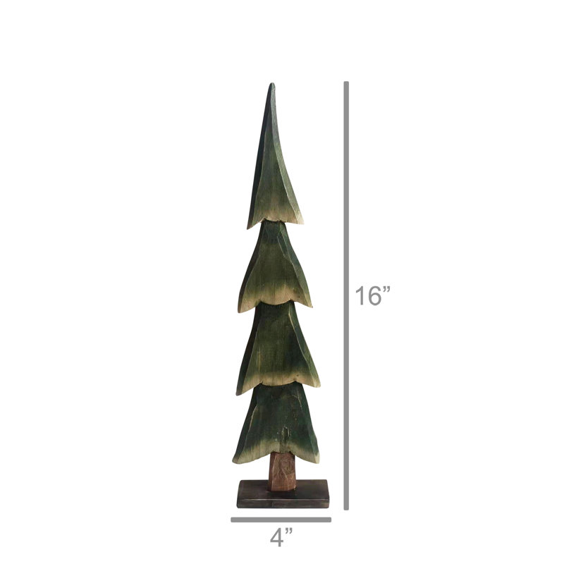 Arbre en bois, H 16 po x l 1,75 po x P 4 po
