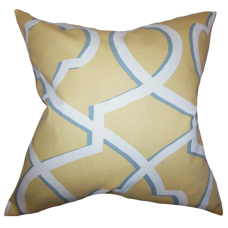 Housse de coussin en coton géométrique curan, Jaune