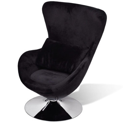 Fauteuil pivotant rétro, noir, base pivotante argentée