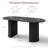 70.8"  Oval Dining Table For 6-8 People, Long Large Kitchen Table With Thick Sturdy Wooden Base, Farmhouse Dining Room Table For For Kitchen, Living Room, Office,black-1645343185