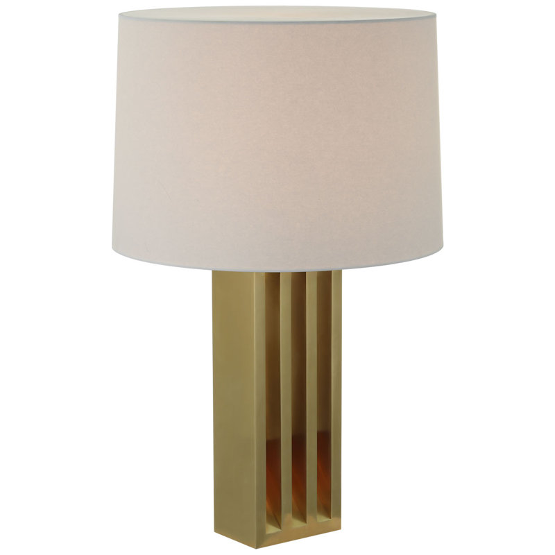 Ralph Lauren Penrose 29" Table Lamp in Polished Nickel with White Paper Shade, Gold