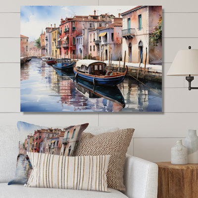 Beige Canal Watercolor Whimsy II, reproduction d'art sur toile