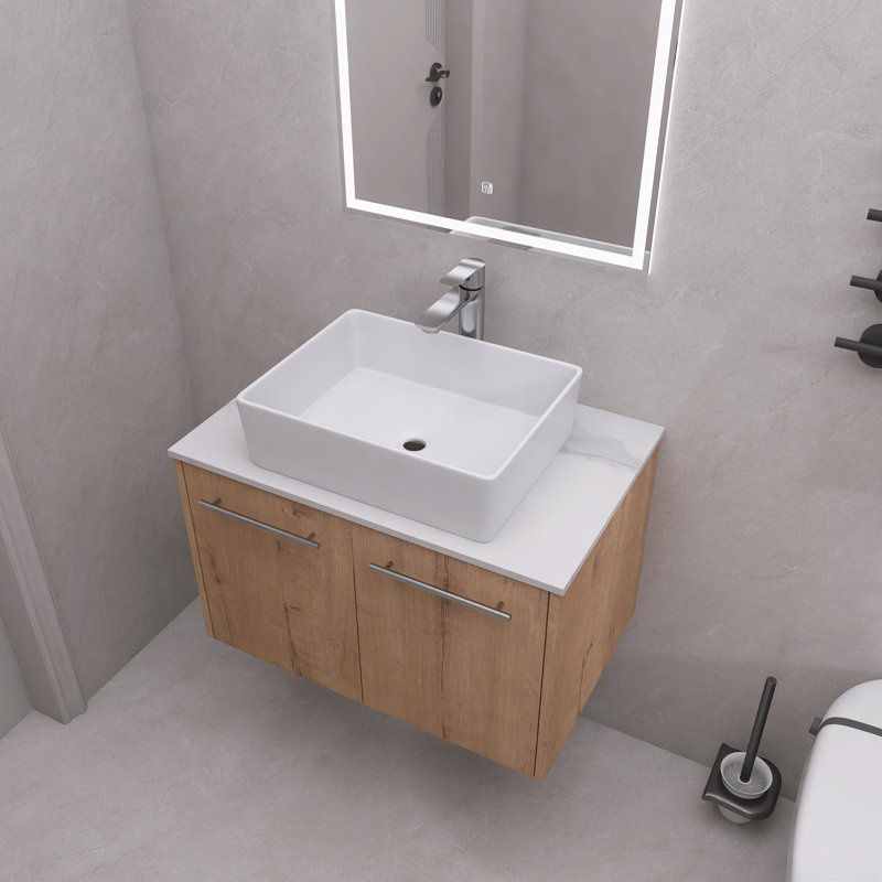 Meuble-lavabo simple 30 po avec comptoir en céramique