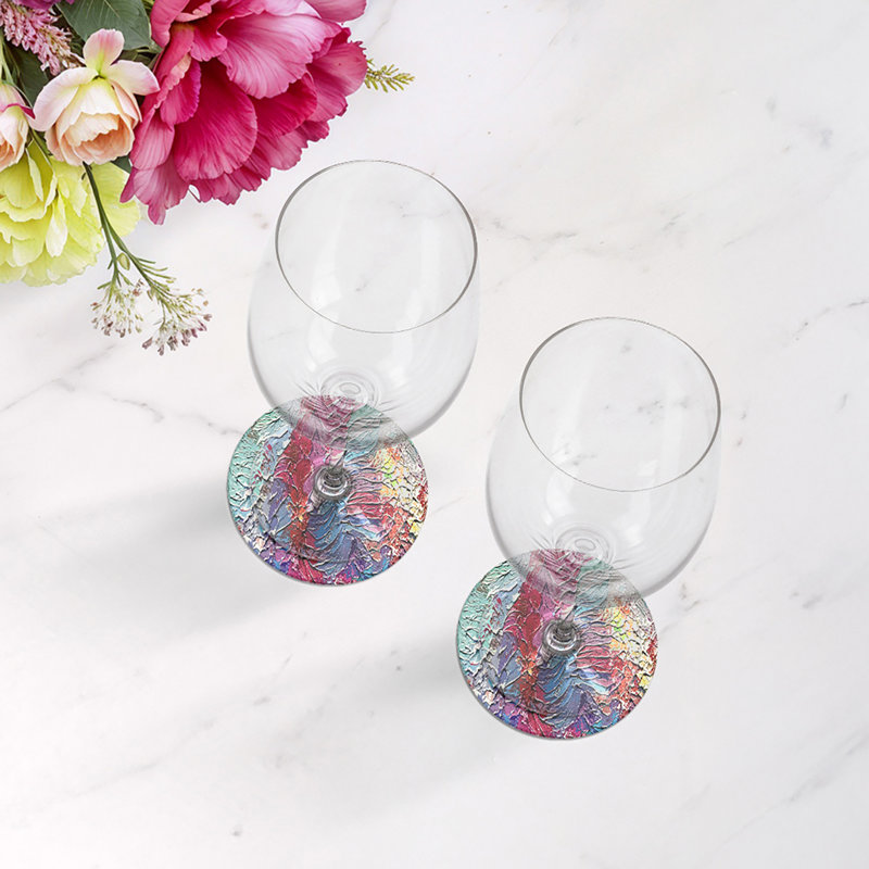 Sous-verres ronds en cuir Paint Brights