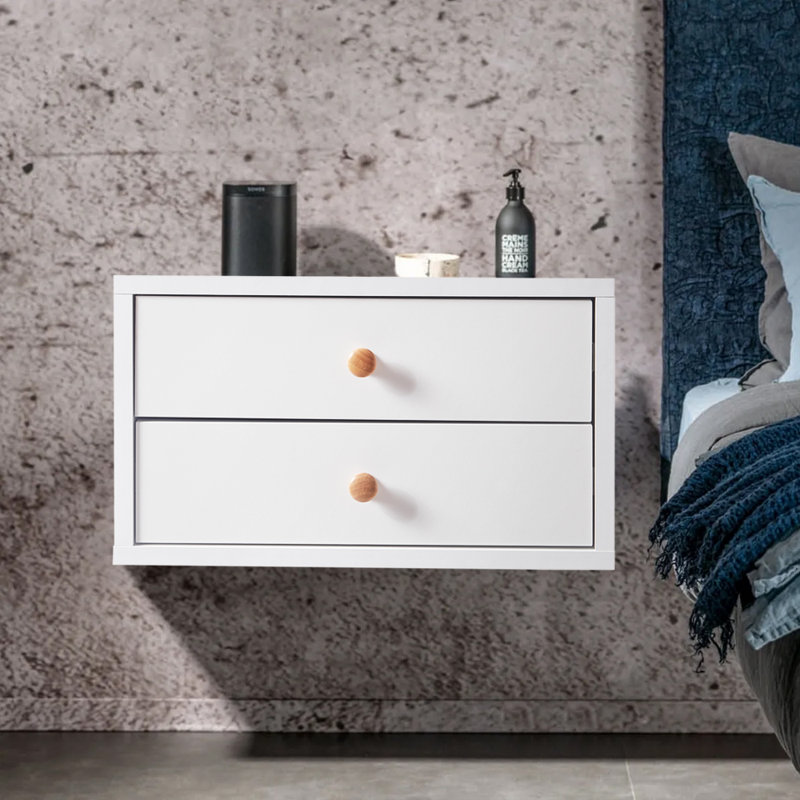 Soltanica 40cm W Bedside Table, White