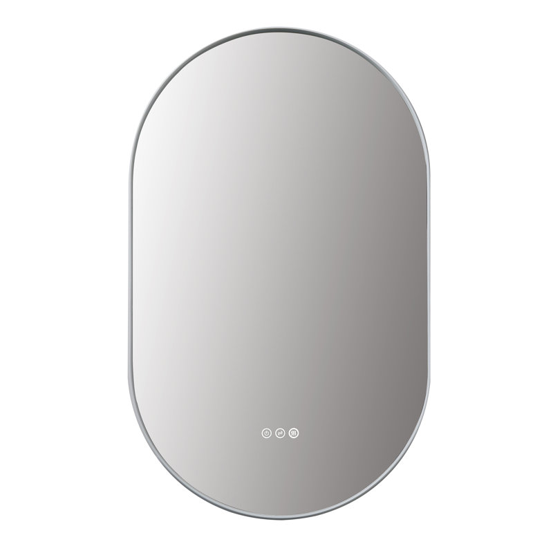 Shell LED Mirror, White, Oval, 35.43" x 21.65"