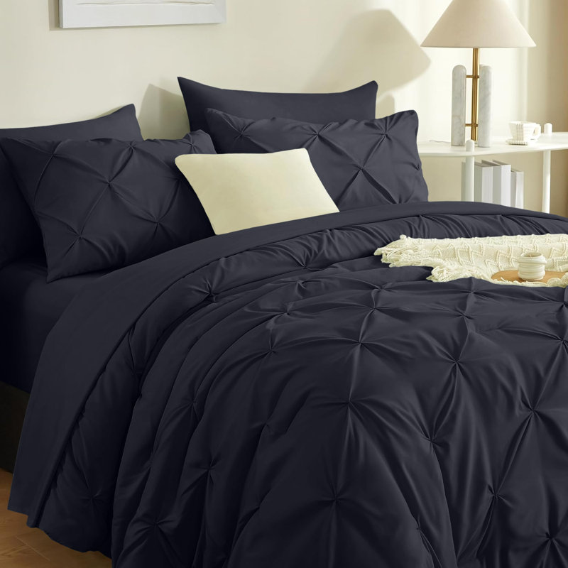 Microfiber Solid Colour Duvet Cover Set with Pillowcases, Single Duvet Cover + 1 Standard Pillowcase, Black