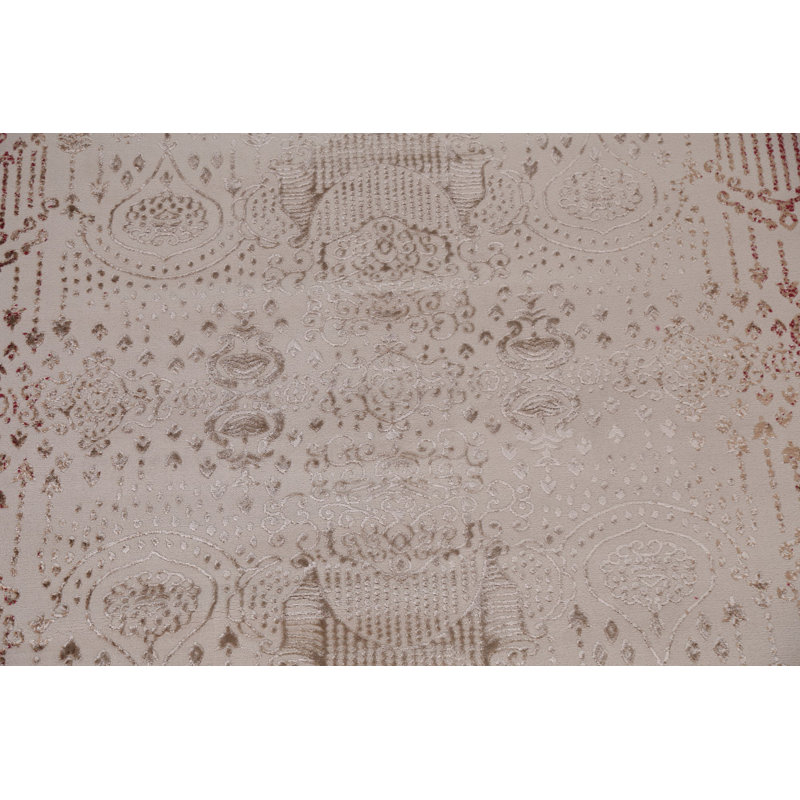 Tapis oriental géométrique transitionnel géométrique 3 x 5, Carré 9 pi 10 po