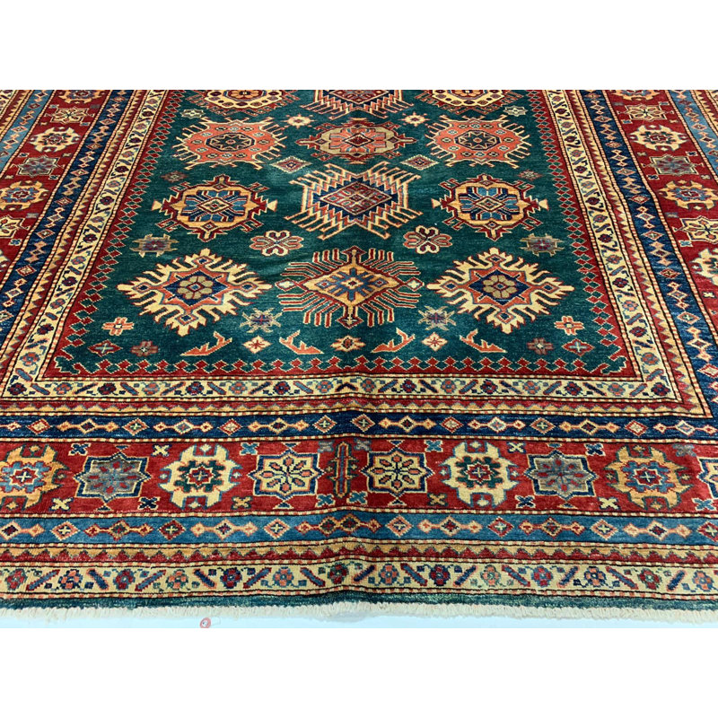 Tapis de style tribal rétro fait à la main 7 x 8 Anatolian