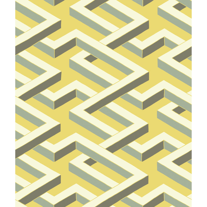 Luxor Geometric Wallpaper Roll, Green