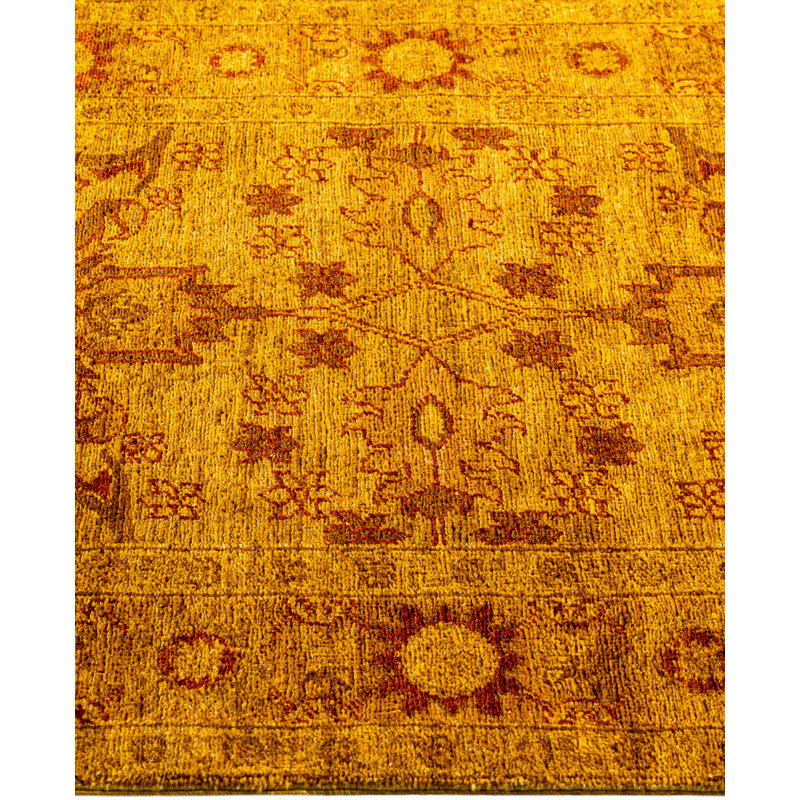 Overdyed Hand-Knotted Wool Modern-Contemporary Gold Area Rug 3' 1" x 4' 10"
