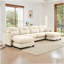 Canapé modulaire en U modulaire avec repose-pieds, tissu en chenille doux, dossier rembourré et capitonné, conception ergonomique pour les chambres et les salons-1298101545-1298101551
