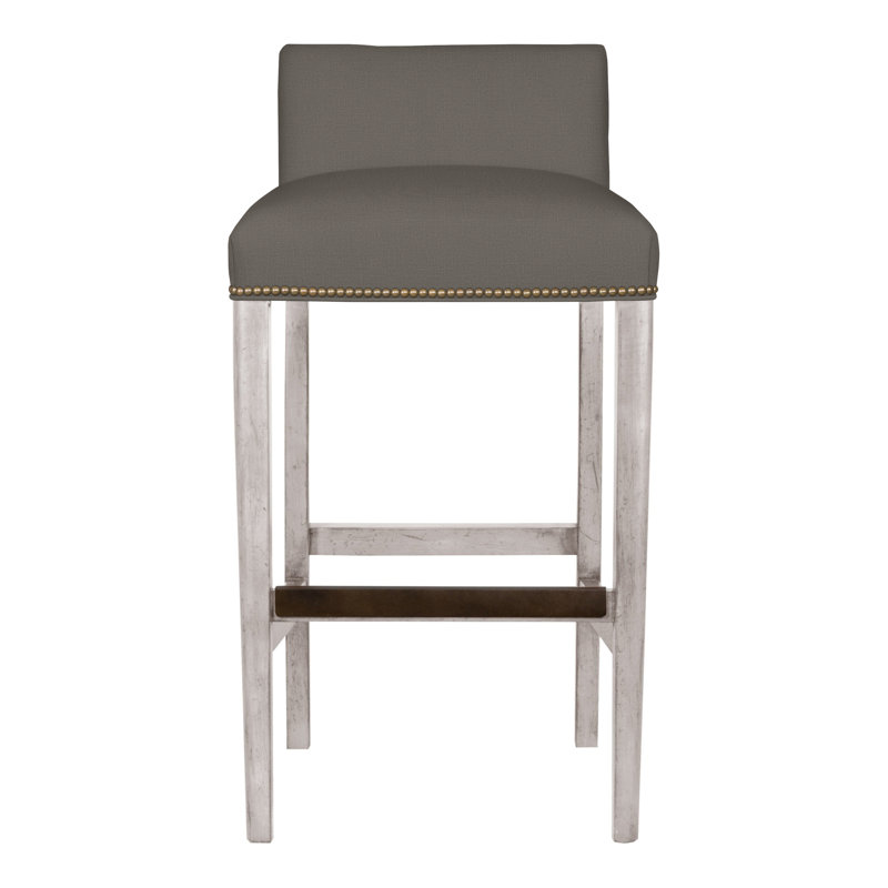 Gin Fizz Upholstered Stool with Solid Wood Frame, Yes, Perigold Beagle Whale, Dove Gray