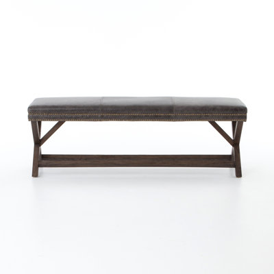 DAngletterre Genuine Leather Upholstered Bench