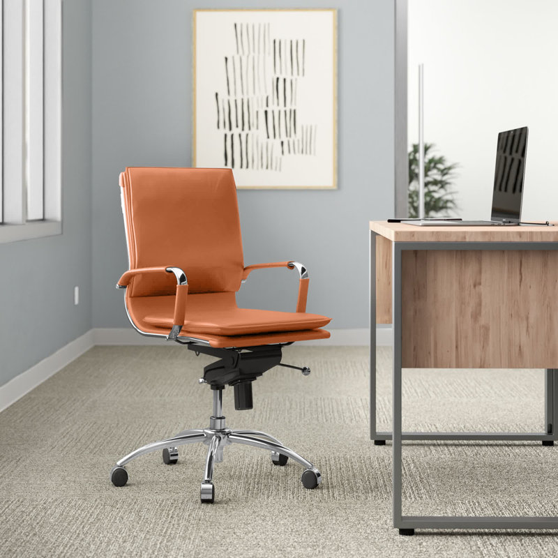 Chaise de conférence Chaseton, Caramel foncé, Chrome