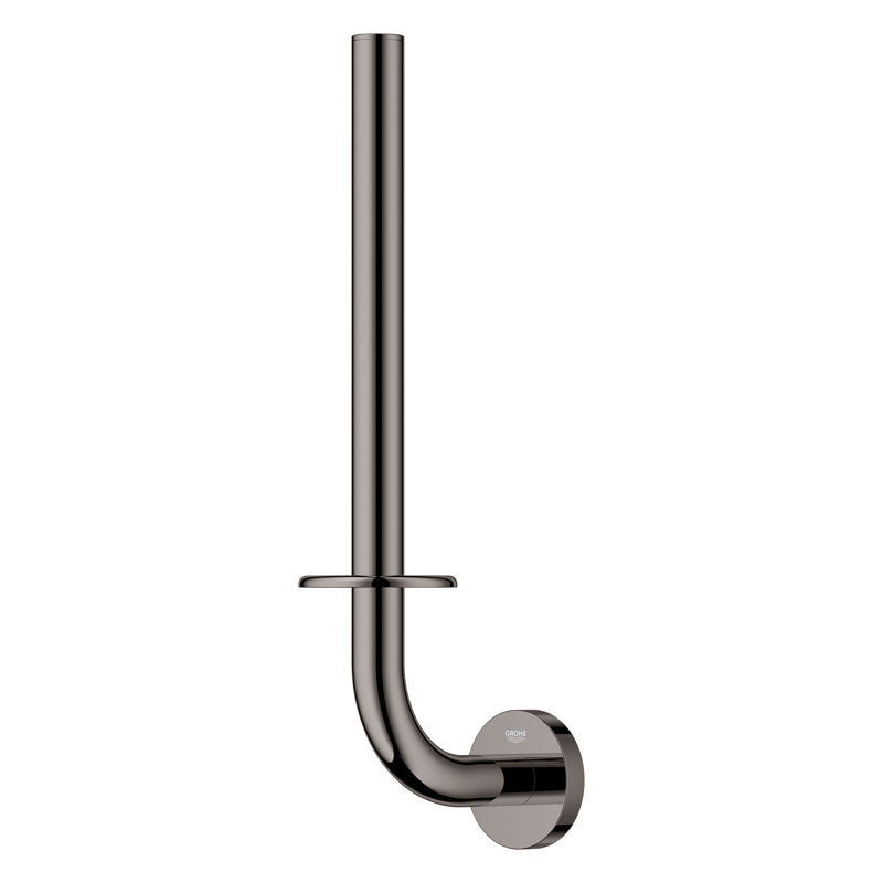 Essentials Double Wall Mount Toilet Paper Holder, Hard Graphite