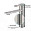 Robinet de lavabo de salle de bain à un trou en acier inoxydable à finition nickel brossé