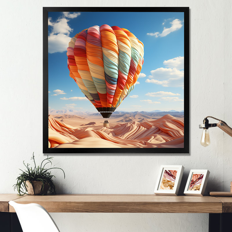 «Abstract Colorful Balloon Soaring II», reproduction sur toile, Cadre simple noir, H 24 po x l 24 po x P 1 po