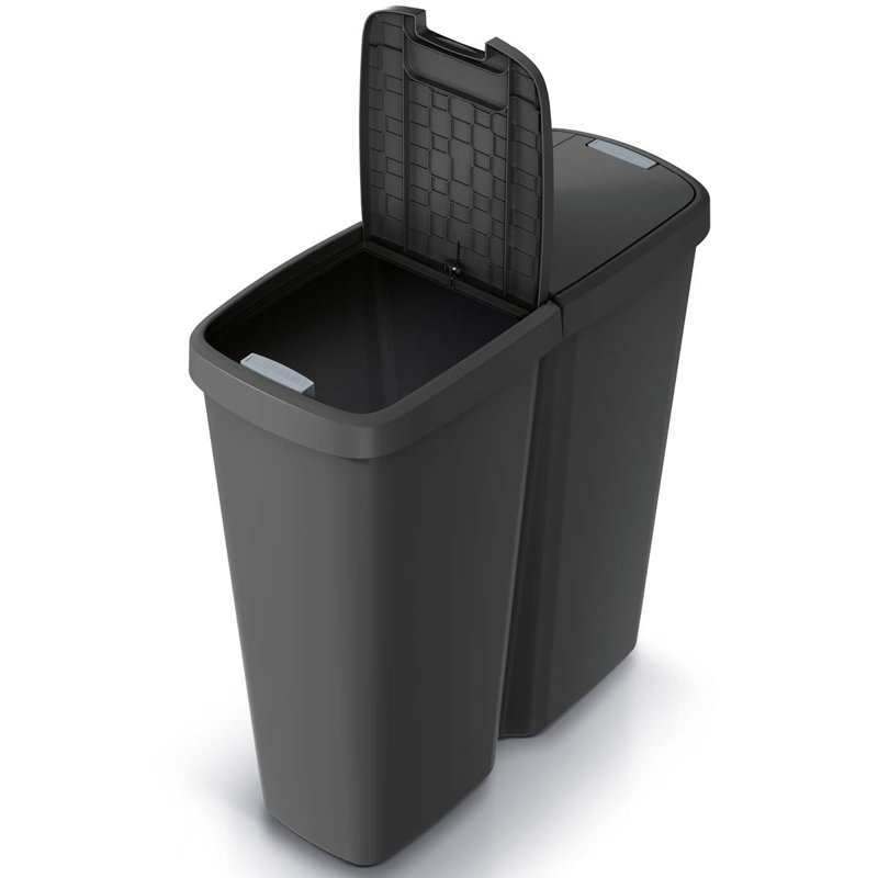Rosalio Polypropylene Kitchen Trash Can - 50L, Black