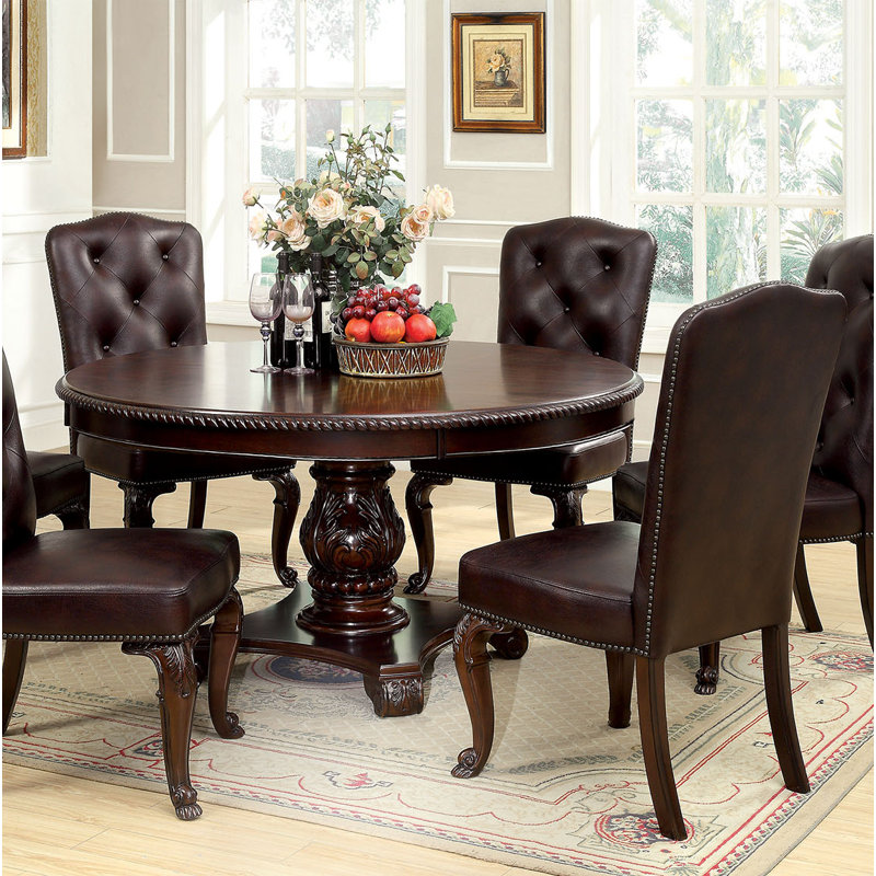 Cecily 6 - Person Pedestal Dining Set