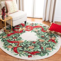 Bordered Under-Tree Christmas Reversible Round Rug