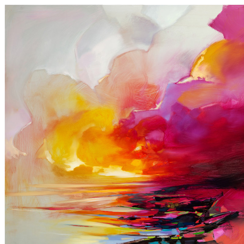 Magenta Shade by Scott Naismith - Wrapped Canvas Painting, 45.72 cm H x 45.72 cm W x 1.91 cm D
