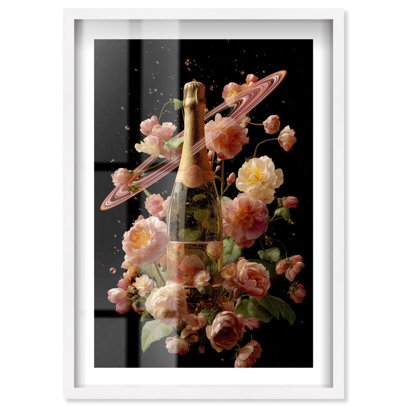 Décoration florale florale Fizz Shadowbox par Notoriart, cadre blanc, 11 x 16, H 16 po x l 11 po, Cadre blanc