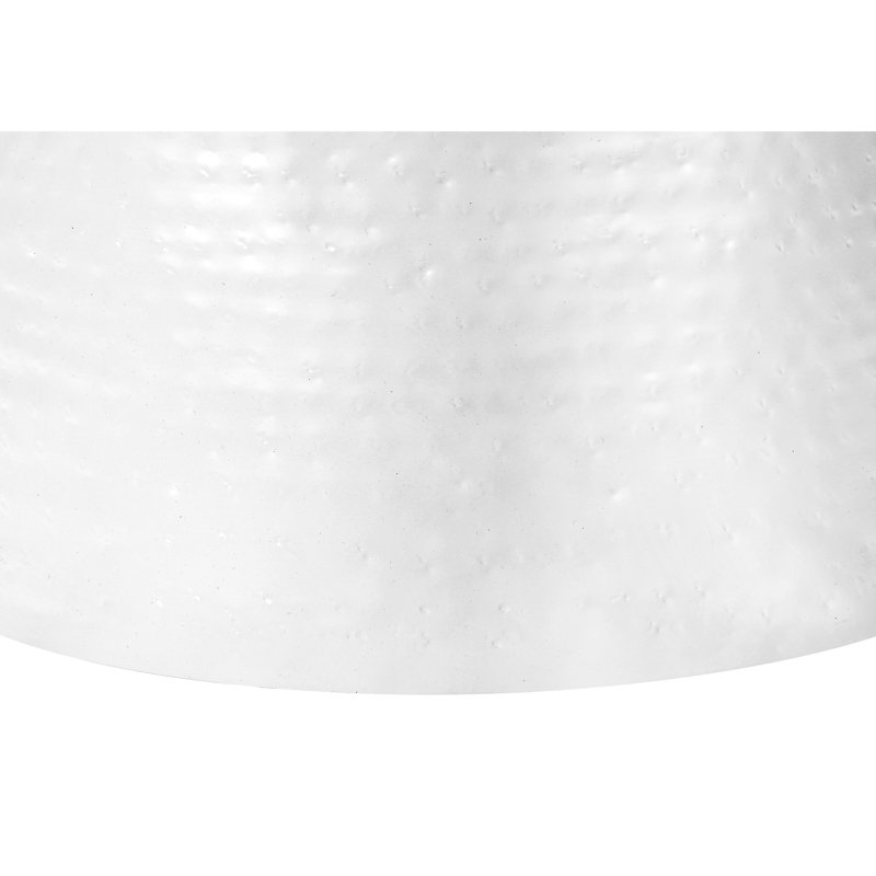 Table de bout moderne moderne en métal blanc - Tambour, table de chevet, table de chevet, 22 po de hauteur pour le salon et la chambre à coucher, table d'appoint élégante, table de bout, table de chevet