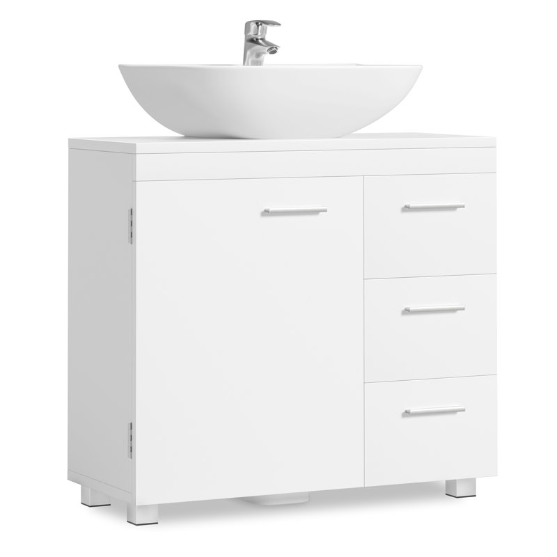 70mm Single Bathroom Vanity with Basin, White