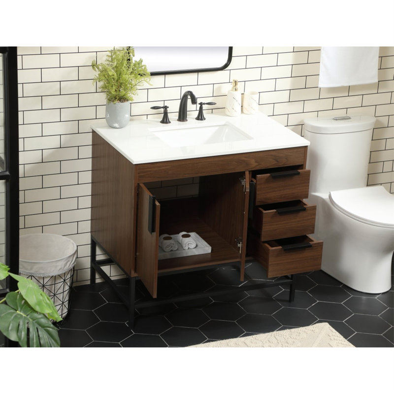 Ensemble de meuble-lavabo simple 36 po Eugene, Noyer