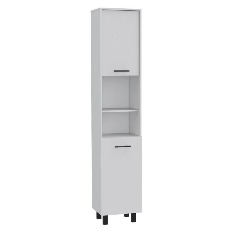 Makayli  2-Piece Kitchen Set with Kitchen Island and Kitchen Pantry, White/Light Oak
