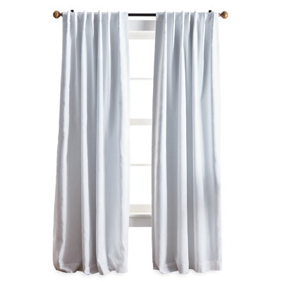 Martha Stewart Lido Linen Blackout Lined Rod Pocket/Back Tab Curtain Panels