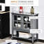 Buffet gris avec tablettes intérieures et fonctionnelles