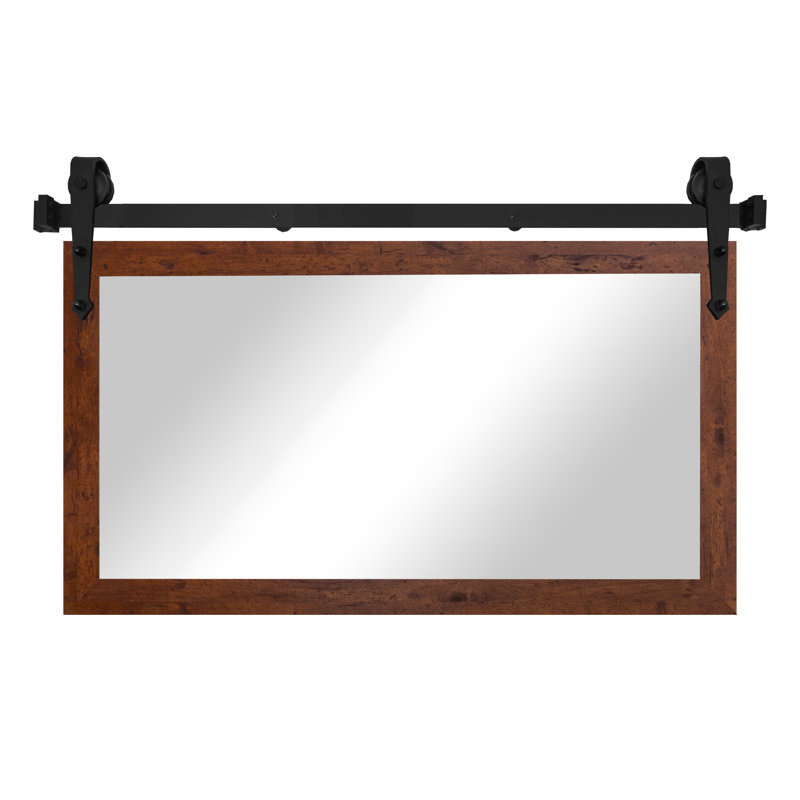 Conner Rea Flat Wall Mirror, Dark Brown, 33" x 54"