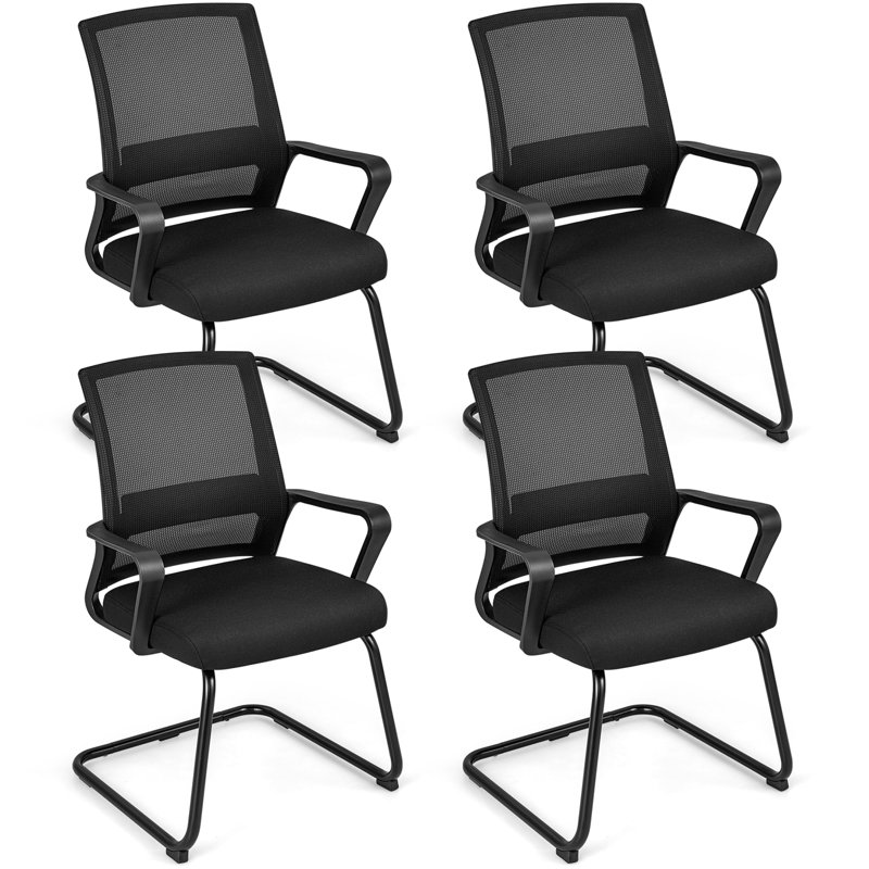 Inbox Zero 4 PCS Office Mesh Chaise de conférence avec dossier lombaire