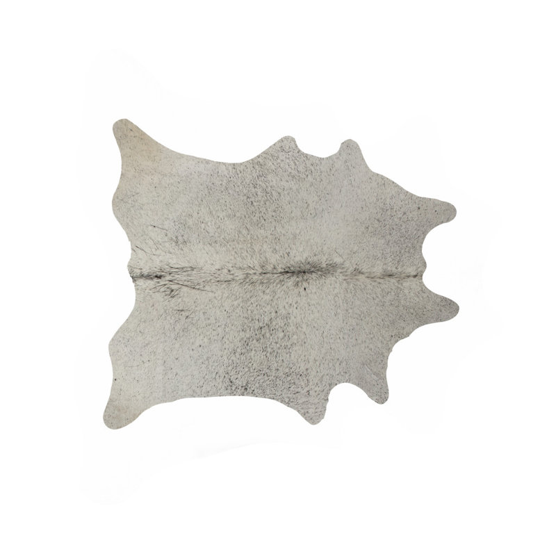 Tapis en cuir de vache gris clair noué à la main 5 pi x 7 pi