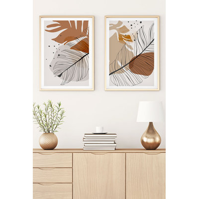 Élégantes peintures décoratives en panneau de fibres à densité moyenne (2 pièces), 11,8 po x 15,7 po | 100% panneau de fibres à densité moyenne de 3 mm d'épaisseur, structure en bois massif (0,98 pouce d'épaisseur) | Parfait pour le décor du salon et de la chambre à coucher, design élégant et moderne