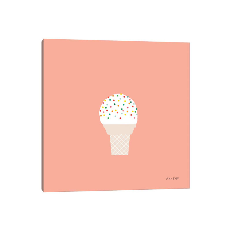 Ice Cream Cone I by Ann Kelle - Wrapped Canvas Print, 30.48 cm H x 30.48 cm W