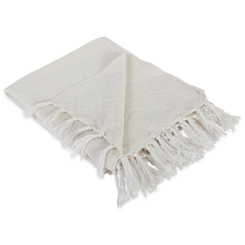 Hand Woven Throw Blanket, White
