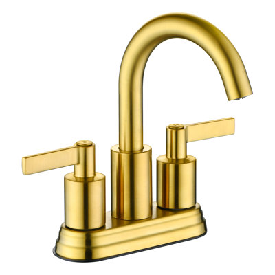 Robinet de lavabo de salle de bain central Derengge avec trop-plein à poussoir