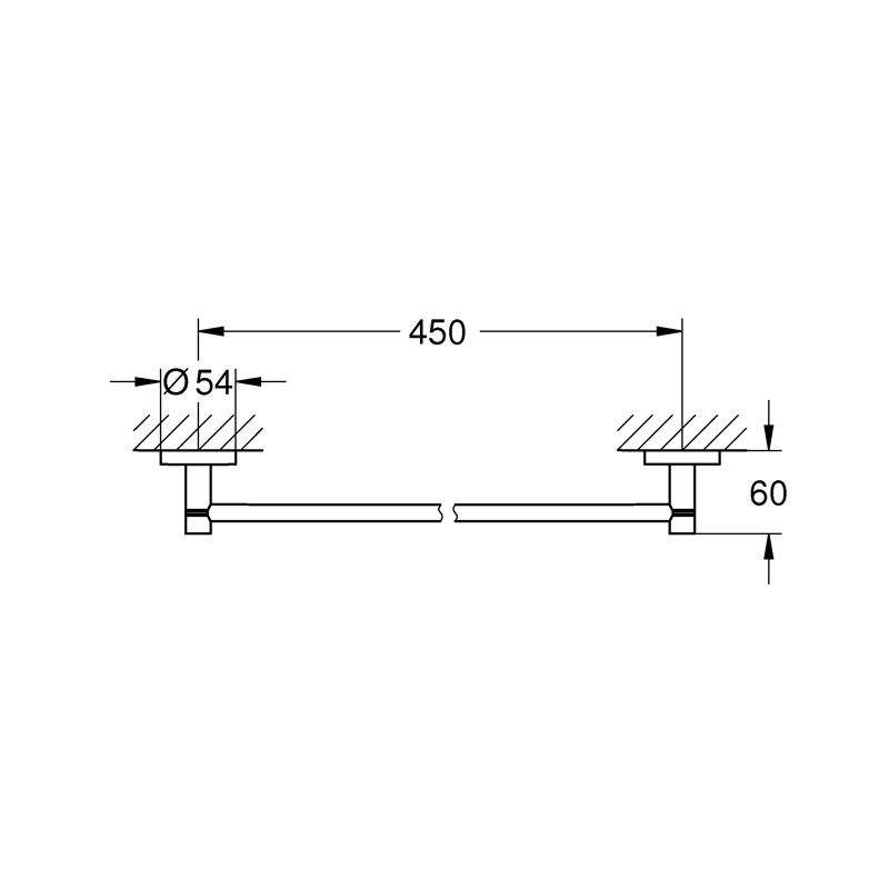 ESSENTIALS 18" Towel Bar, StarLight Chrome, 2.36'' H x 33.62'' L x 2.13'' D