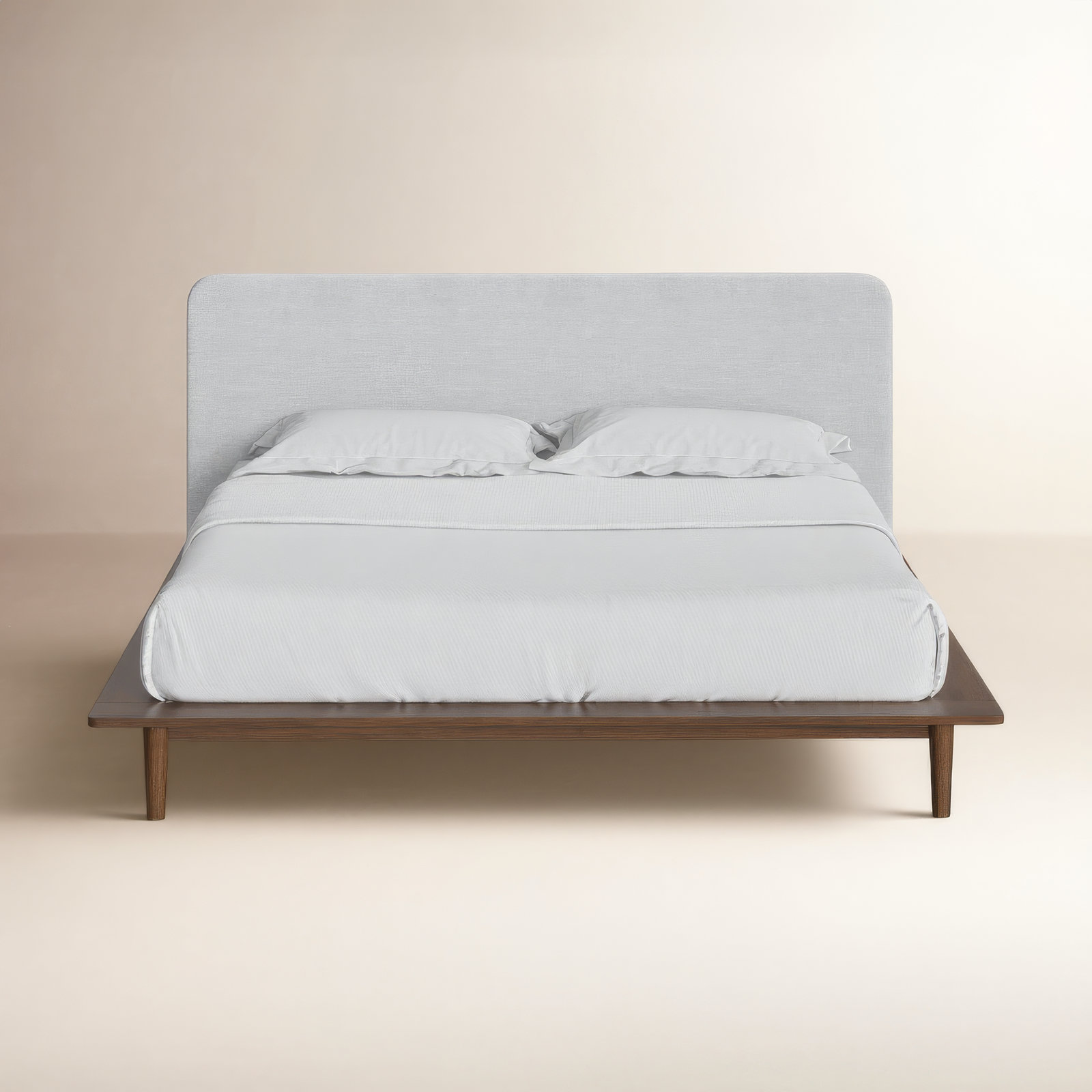 Alab Upholstered Bed, King, Walnut