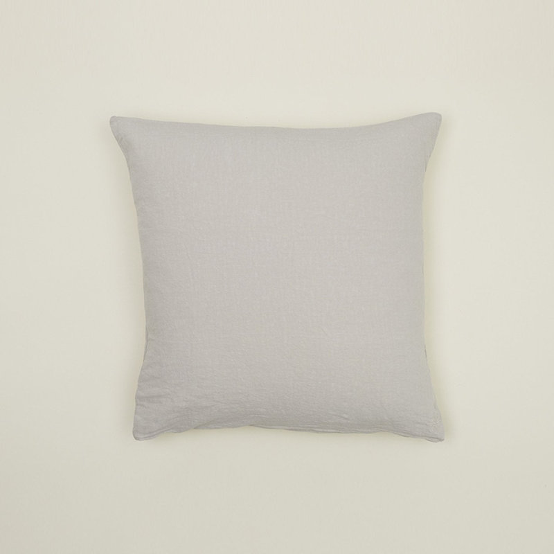 Simple Linen Pillow Cover & Insert, Light Gray, Square 18"