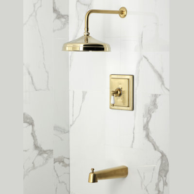 Robinet de baignoire et de douche à pression équilibrée à poignée simple Kingston Brass